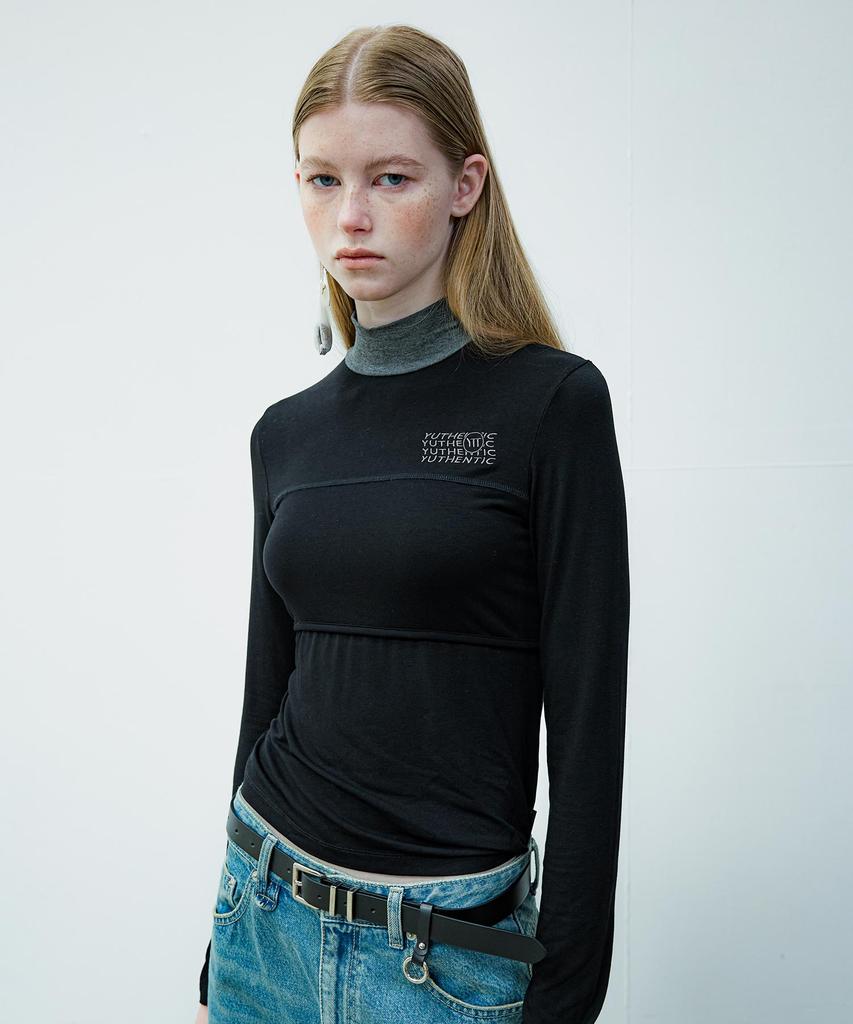 Yusentig Turtleneck Layered T-Shirt Aw4Ae63010