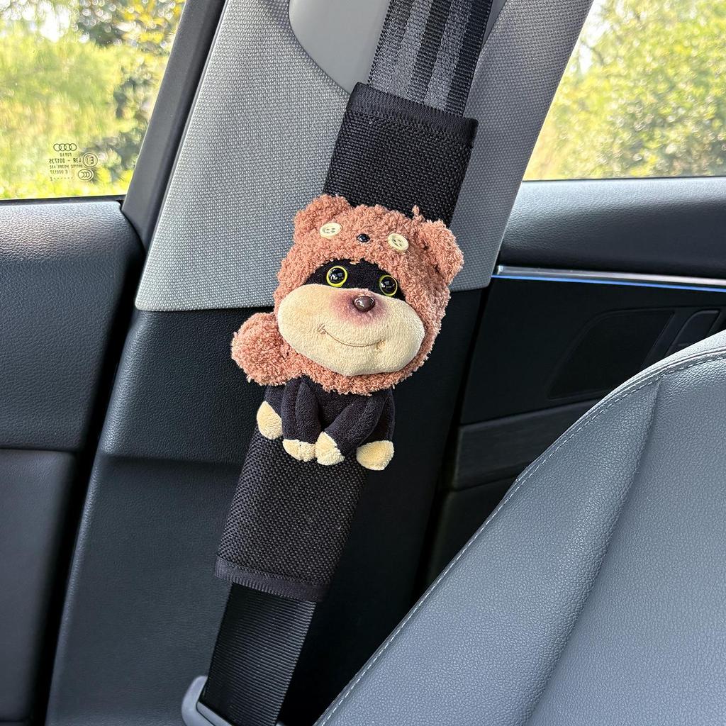 Cute Bee Dog Car Seat Belt Shoulder Pad - Universal Car Interior Decoration for All Seasons