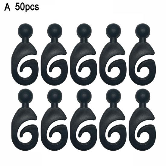 30/50Pcs Plastic Gazebo Curtain Hook Heavy Duty Multi-Functional Outdoor Hotel Gnats Netting Black Curtain Track Hooks Gazebo Accessories