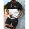 Summer Men's Casual Fashion Simple Trend Short-sleeved T-shirt Shorts Set Breathable and Versatile