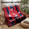 Boston Red Sox Egendefinert Flanell Kastepledd Trykk Navnet Ditt Tekst Mykt Varmt Teppe Julegave