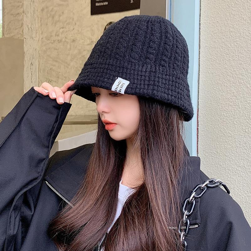 Knitted Fisherman Hat Korean Fashion Versatile Woolen Hat Korean Style Warm Ear Protection Small Basin Hat Showing Face