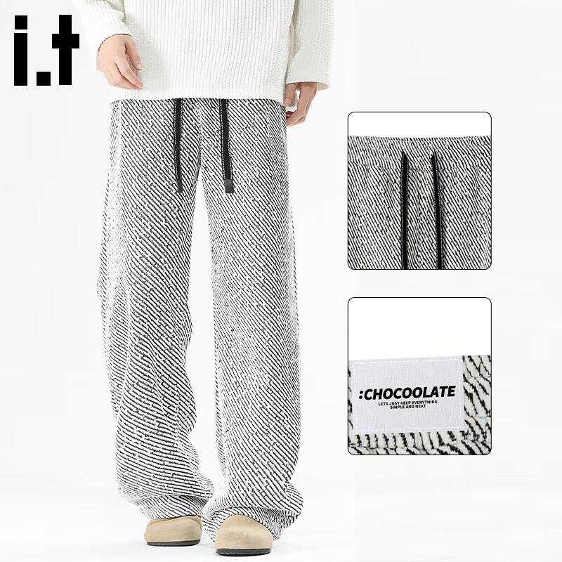 

Men s Loose Fit Wide-Leg Chenille Casual Pants 4XL