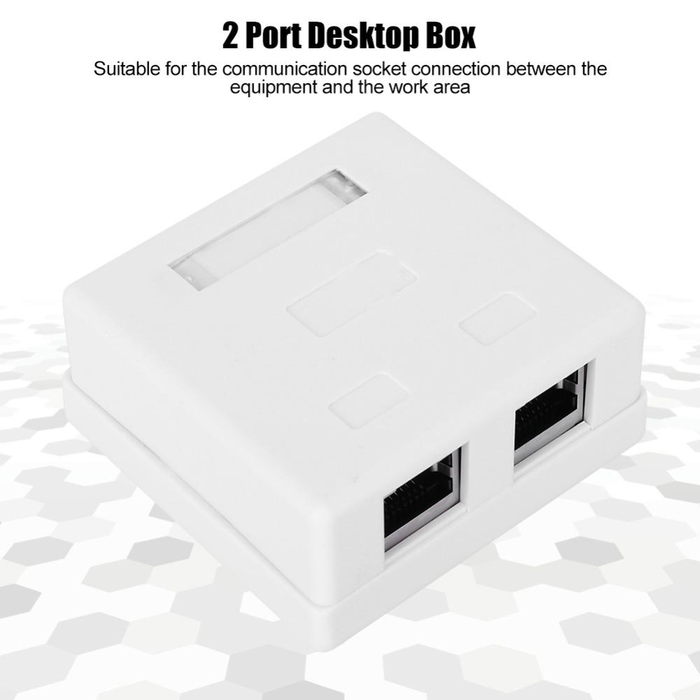 RJ45-8P8C Aufputzdose 2 Port Wandanschlussadapter 2 Port Tischdose Netzwerkinstallation