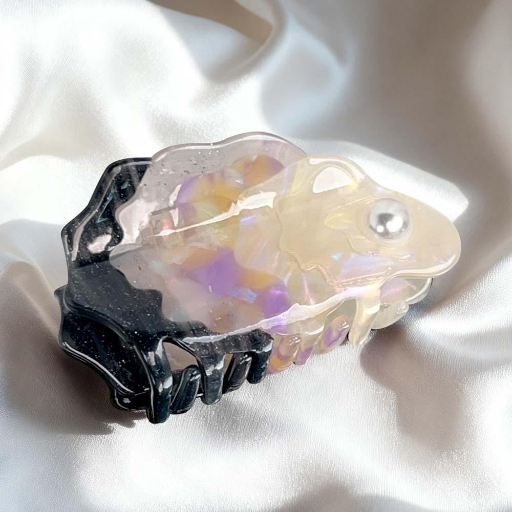 Simple Sweet Acetic Acid Hair Claw Bead Acrylic Oyster Shark Clip Korean Style Ocean Series Squid Hair Claw Holiday