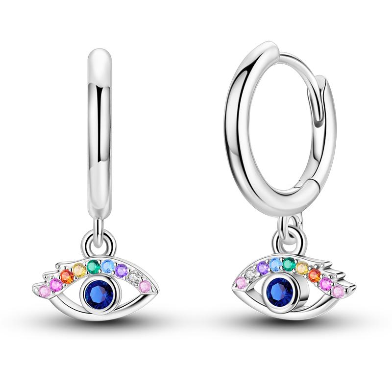 

925 Sterling Silver Colored Zirconium Cross Skull Iron Tower Feather Coffee Cup Star Earrings Gift for Women Jewelry Wedding