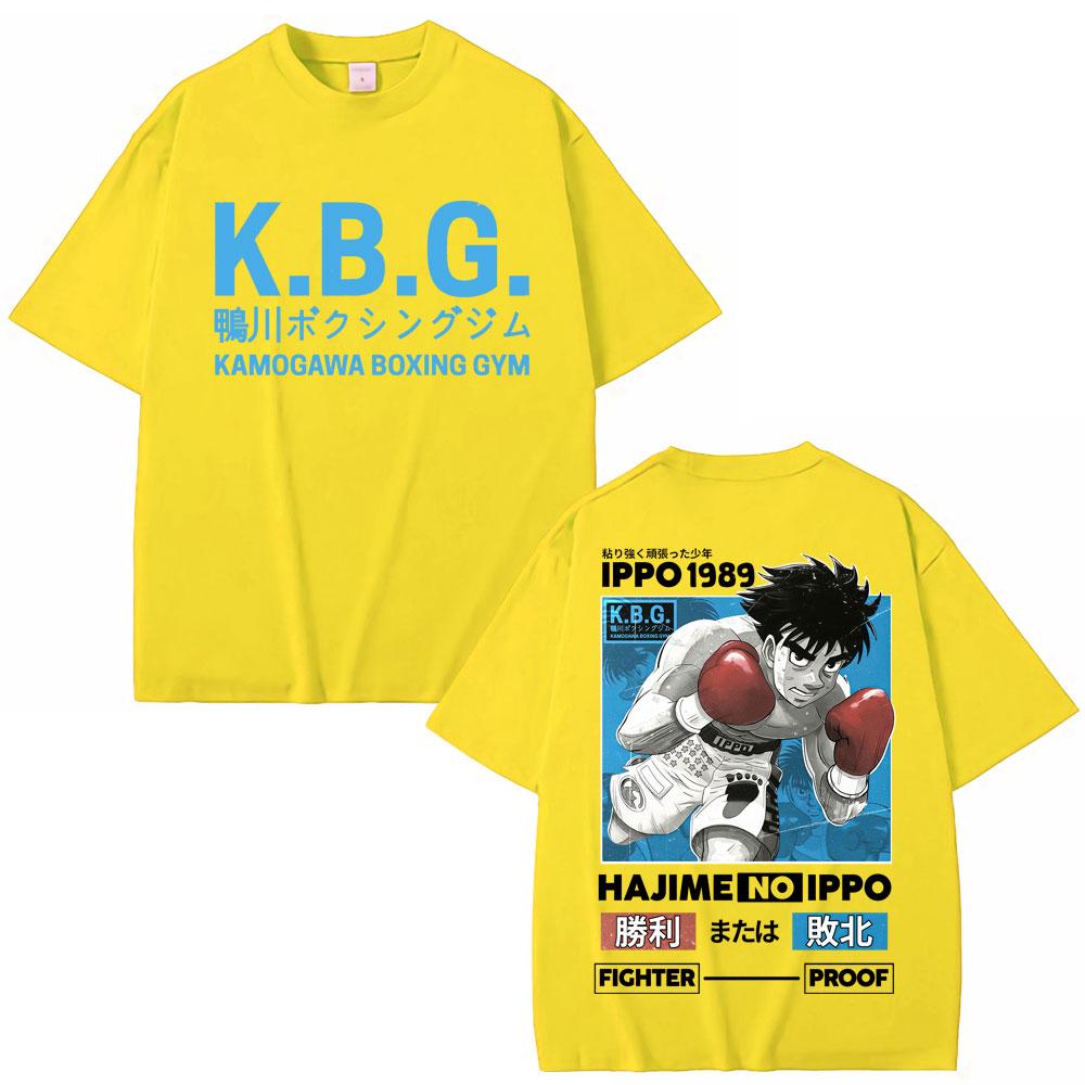 Anime Hajime No Ippo Graphic Tshirts Kamogawa Boxing Gym Harajuku Unisexga T Shirts Makunouchi Takamura KGB Loose Cotton T Shirt