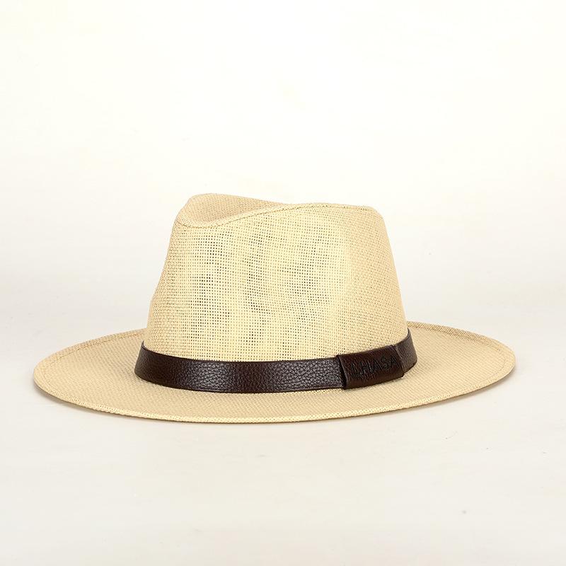 Spring Summer New Panama Straw Hat Fashion British Style Sun Protection Hat For Men Belted Paper Straw Beach Cap For Women