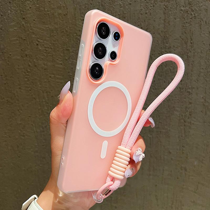 Candy Color Matte For Magsafe Case For Samsung Galaxy A56 A36 A26 A16 A06 A07 A55 A35 A25 A15 A05 A54 With Lanyard Soft Cover