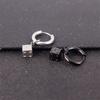 Dice Square Statement Funny Cool Punk Stainless Steel Black Piercing Hoop Earring for Man Woman Jewelry 2025 Trend New in Decor