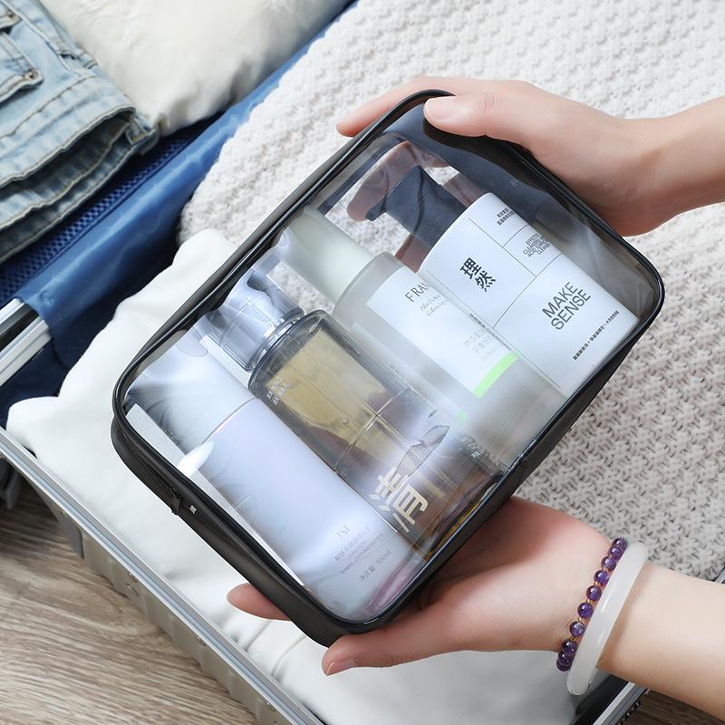 Large Capacity Transparent Waterproof PVC Cosmetic and Toiletry Travel Bag with Portable Zipper