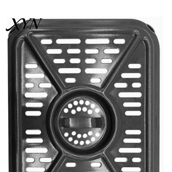 Easy Clean Baking Pan for Air Fryer Grill Pan, Nonstick Durable Aluminum Grease Tray, with Rubber Dishwasher Safe Crisper Tray Pad, Heat Circulation