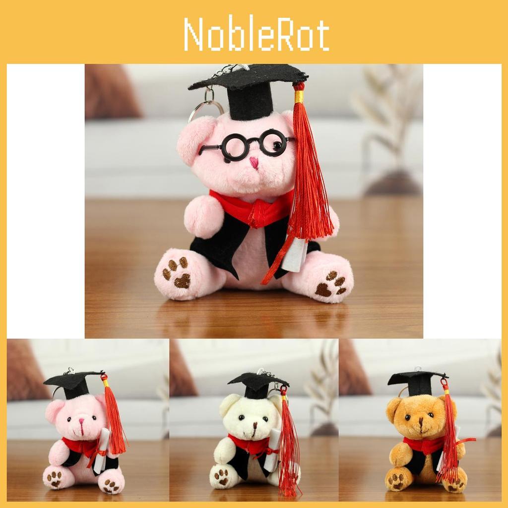 Adorable Graduation Teddy Bear Plush Toy With Glasses And Short Plush Material