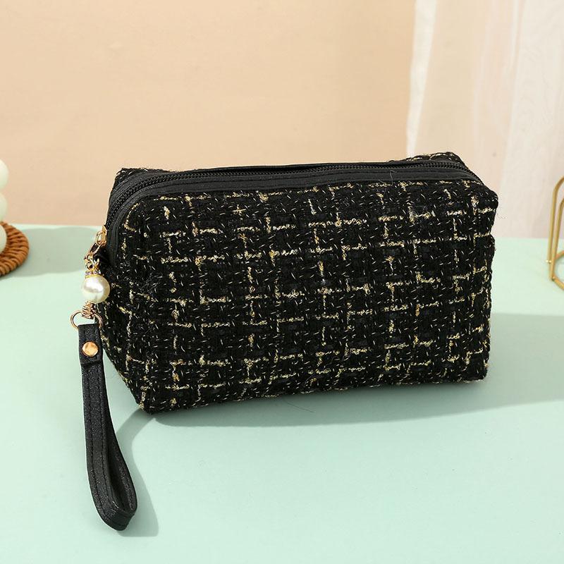 

Модная полосатая сумка для хранения косметики, портативный дорожный органайзер, косметичка для туалетных принадлежностей, милая косметичка, клатч чёрный