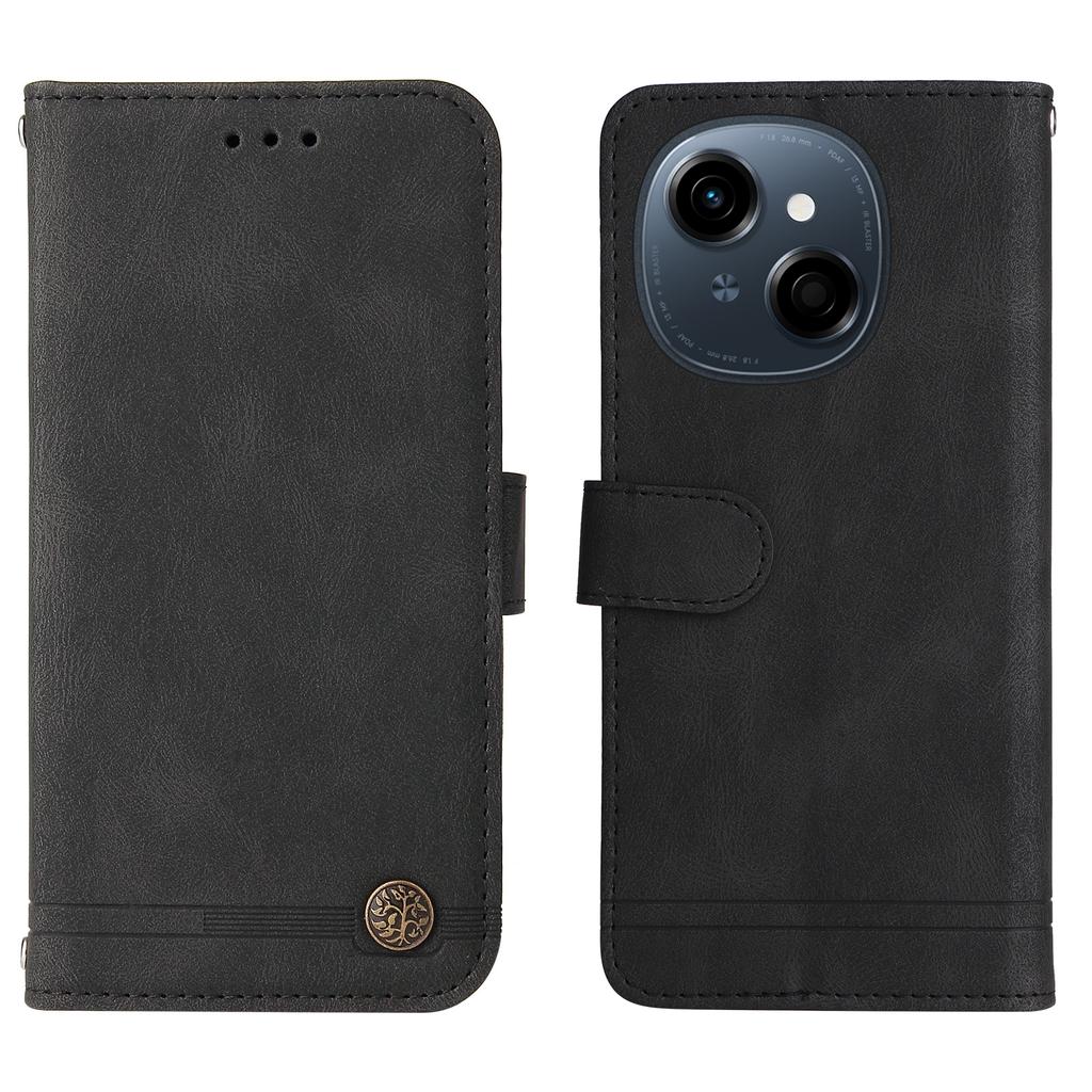 For TECNO Spark Go 2025/Spark Go 1/Pop 9 4G Leather Wallet Cases Skin Touch Phone Cover Stand with Strap