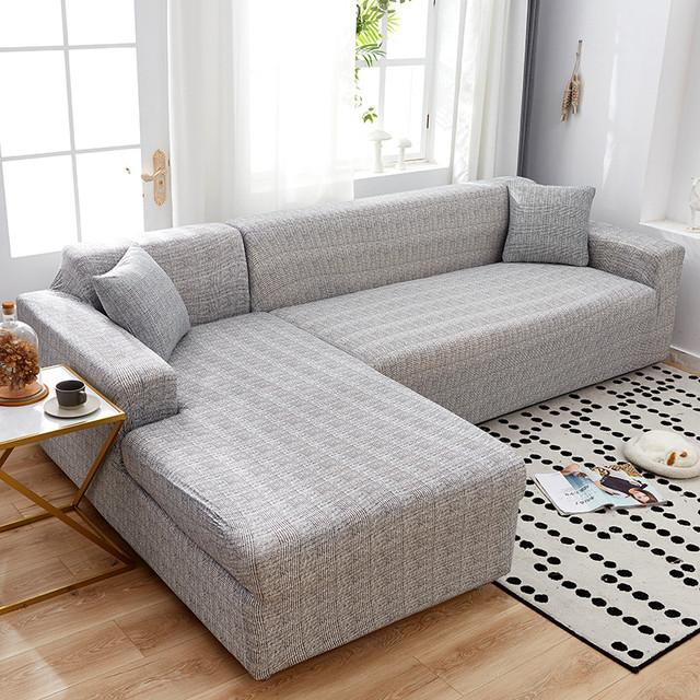 Chaiselongue Sofabezug für Wohnzimmer Dehnbar Eck-Modulsofa Überwürfe 1 2 3 4 -Sitzer Funda Sofa Möbelbezüge für Zuhause