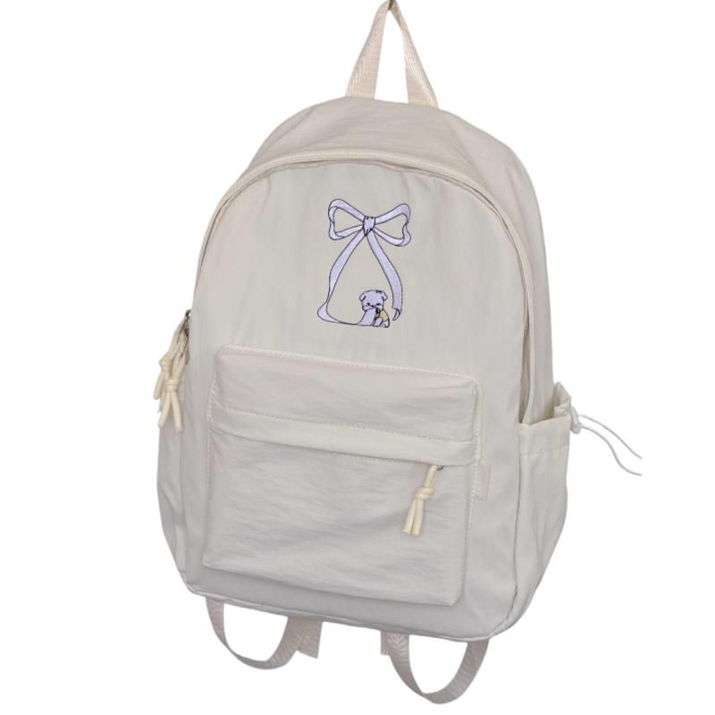 Schoolbag New Female College Student High Value Lightweight Versatile Bow Junior High School Student Schoolbag Fresh Large Capacity Backpack