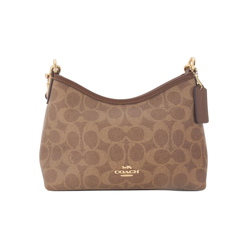 Coach Laurel 19 Small Shoulder Bag Signature Canvas Women Mini Hobo Handbag Two Detachable Straps Shoulder Crossbody Casual Gift CBH15-IMXHE