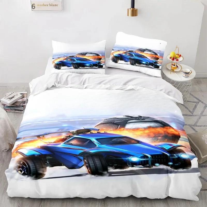 3D Car Duvet Cover Pillowcase With Zipper, Home Bedroom Decoration Luxury Bedding Set 2/3pcs Boy Birthday Gift
