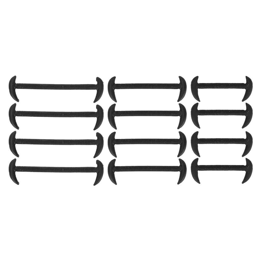 12pcs Professional No Tie Shoelaces Travel Portable Waterproof Elastic Silicone Shoelace