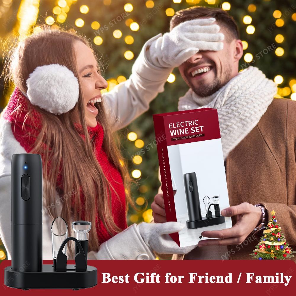 5 In1 Electric Wine Opener USB Rechargeable Wine Corkscrew One-click Button Automatic Bottle Opener For Party Wine Accessories