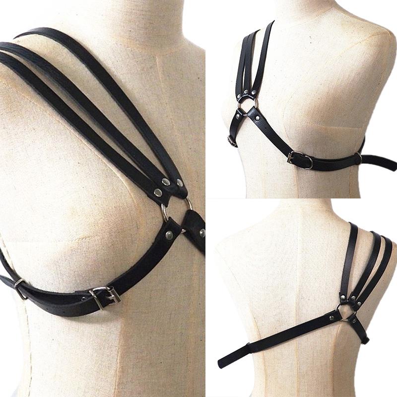 Men'S Faux Leather Lingerie Harness Bondage Erotic Rivet Chest Belts Adjustable