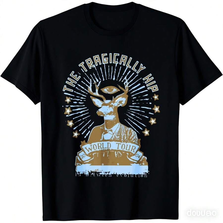 

The Tragically Hip World Tour White TShirt Graphic Oversize TShirt For Unisex Casual Crew Neck 4XL