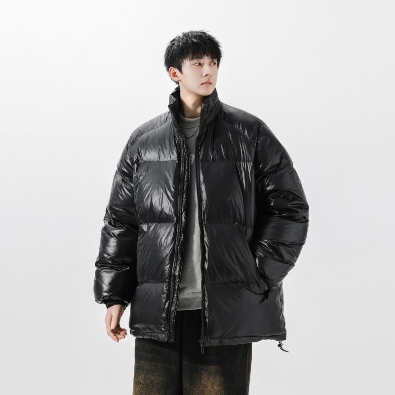 Fashionable and Simple Men's Loose Thickened Stand Collar Top Coat White Duck Down Jacket