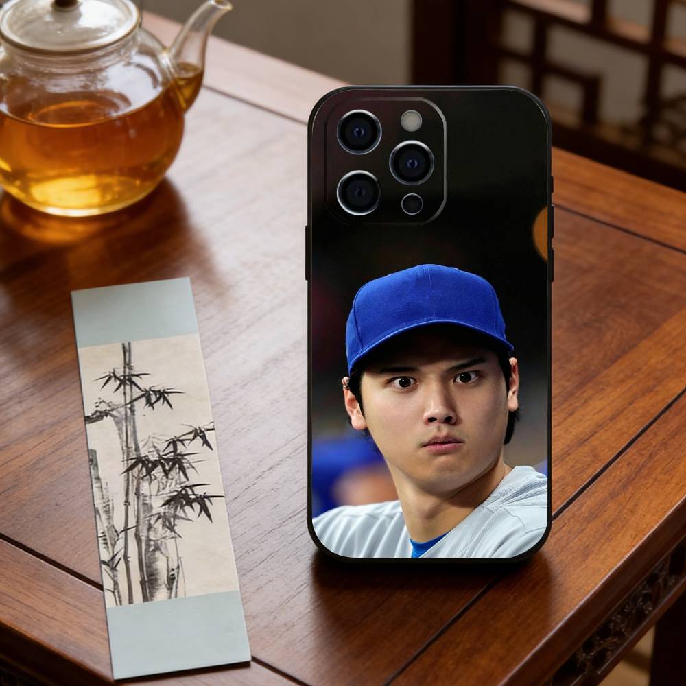 S-Shohei Ohtani Phone Case For iPhone 17,16,15,14,13,12,11 Plus,Pro Max,XS,Soft Silicone Black Cover