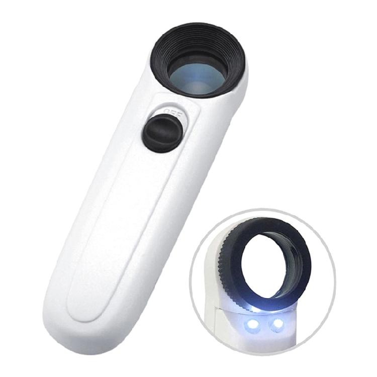 Handlupe 40x High Power Vergrößerungsglas mit 2-LED-Licht für Senioren