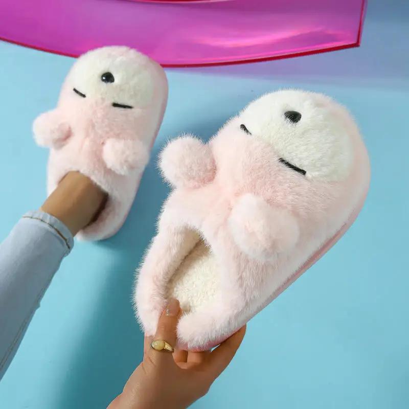 

Fashion Cartoon Fluffy Women s Slippers Home Winter Luxury Designer Shoes Girls Indoor Casual Fuzzy Fur Slides Elegant Flats Footwear 36-37 розовый