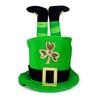 Green Leprechaun Top Hat with 3D Legs Irish National Day Hat for StPatricks Day Celebration and Cosplay Event Accessory