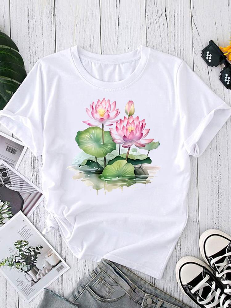 (Asian Size) sweet love trend Women's Clothing T Graphic Female Top O-neck Tee Fashion Print Casual Short Sleeve T-shirts