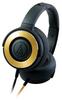 Casque portable BGD Solid Bass avec Audio-Technica ATH-WS550 Noir Profond Doré Bass,