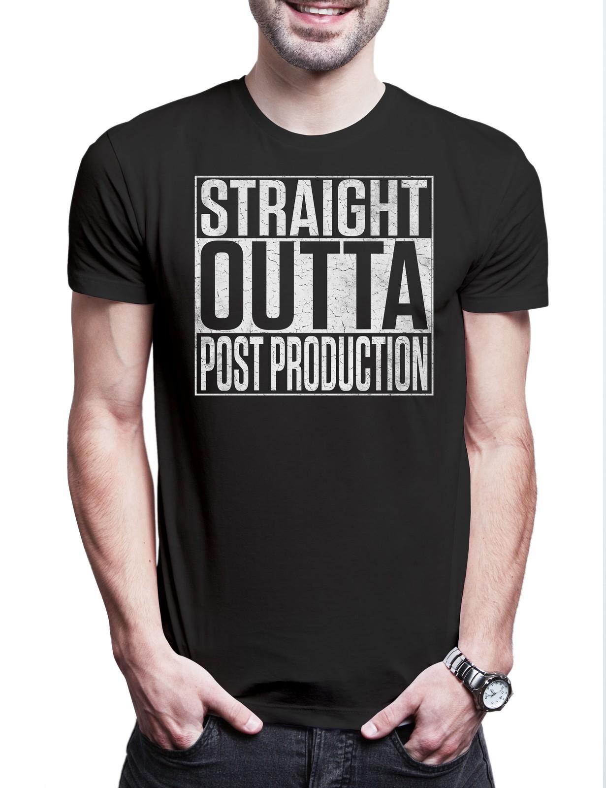 Straight Outta Post Production Herren T-Shirt Producer Produzent Music Hip Hop S