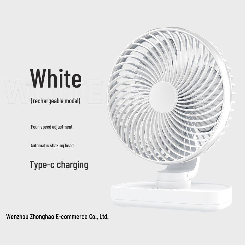 Silent USB Oscillating Fan with Long Battery Life for Office and Dorm Plug-in