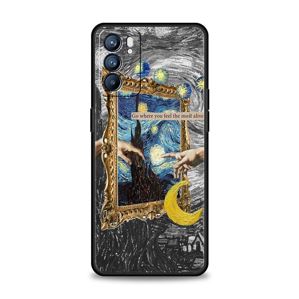 Case For Oppo Reno13 Reno12 Reno11 F Reno10 Pro A54 A53 A95 A76 A74 A57 A98 A80 A79 5G A78 4G Cover Van Gogh Starry Night flower