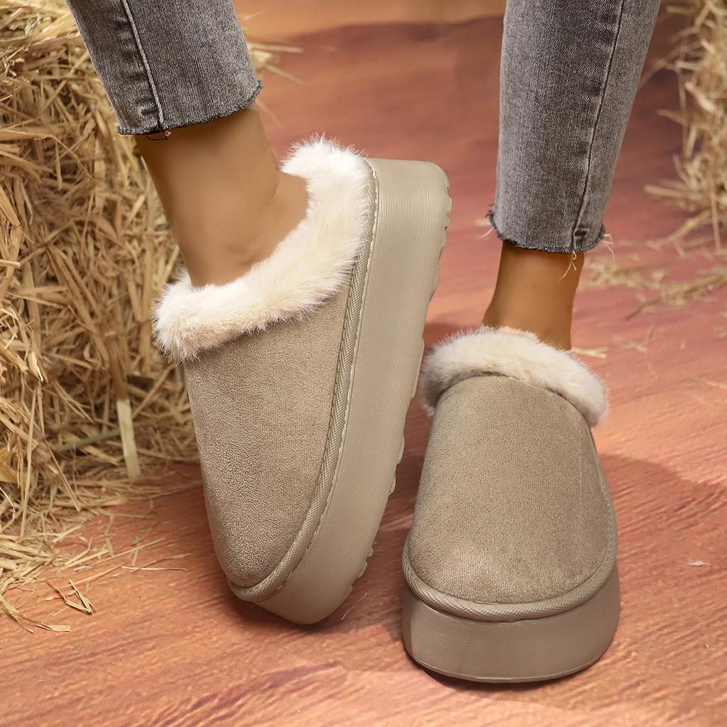 Fashion 2025 New Hairy Slippers Women's Shoes Autumn and Winter Fashion Thick Bottom Baotou Warm Cotton Shoes Slippers