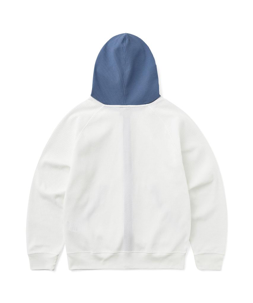 Sunlovetour Aero Waffle Zip Up Hoodie White