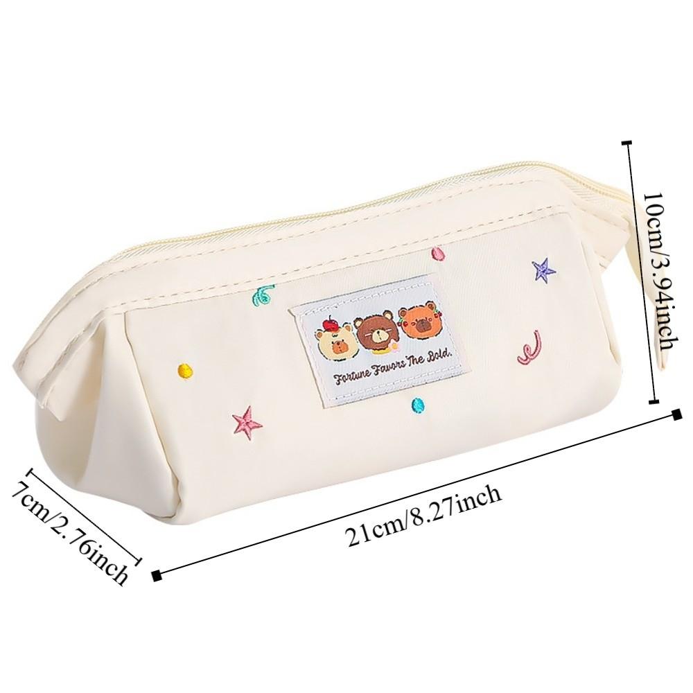 Embroidered Kawaii Pencil Bag Large Capacity Pen Pencil Case Stationery Bag  Student