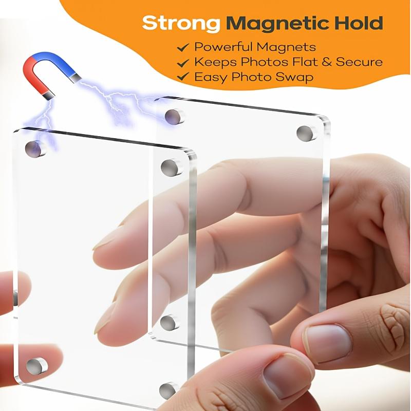 2-piece Magnetic Car Sun Visor Photo Clip - Transparent Acrylic Display, Car Sun Visor, Easy To Install Vehicle Accessories