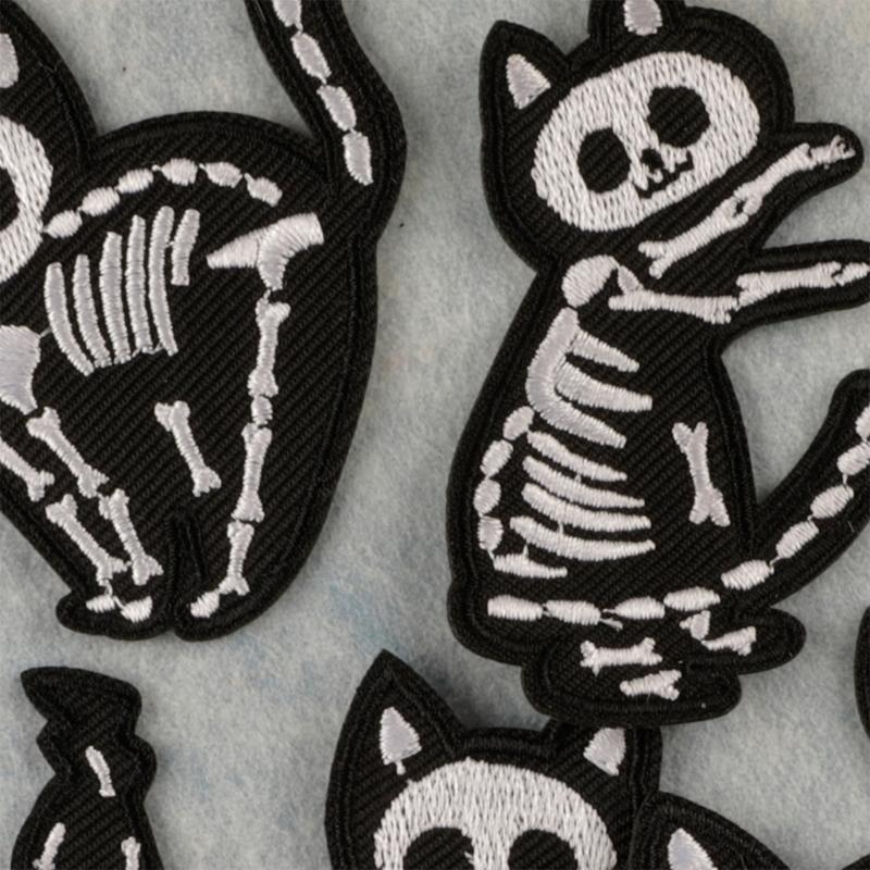 9 Pcs Pumpkin Embroidered Patches Skull Cats Repair Patches Iron On Patches Applique Patches Sewing Patches for Clothes