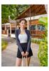 Women's Slim-Fit Three-Piece Swimsuit: Boy Shorts, Long-Sleeved Top, Tummy Concealing. Men's Two-Piece: Perfect for Couple Swimwear.