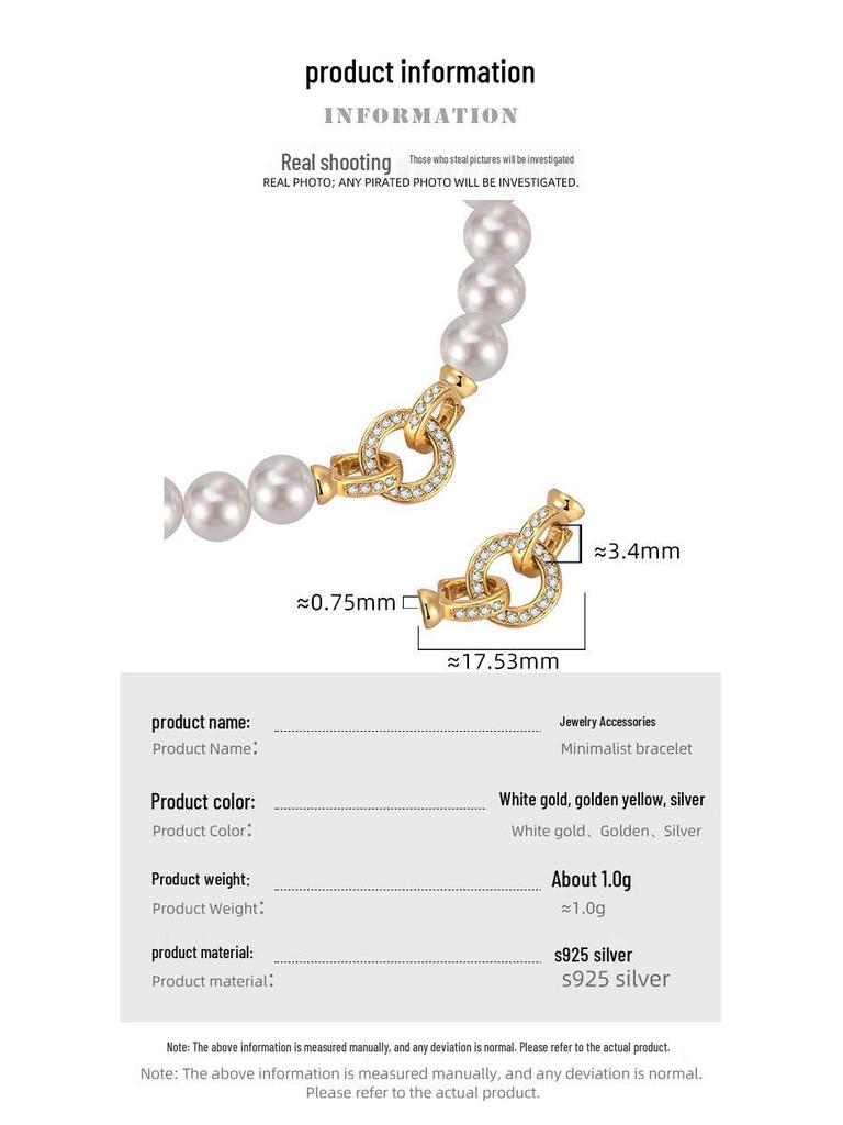 18K Gold-Plated 925 Sterling Silver Universal O-Ring Clasp with Inlaid Zircon for DIY Jewelry