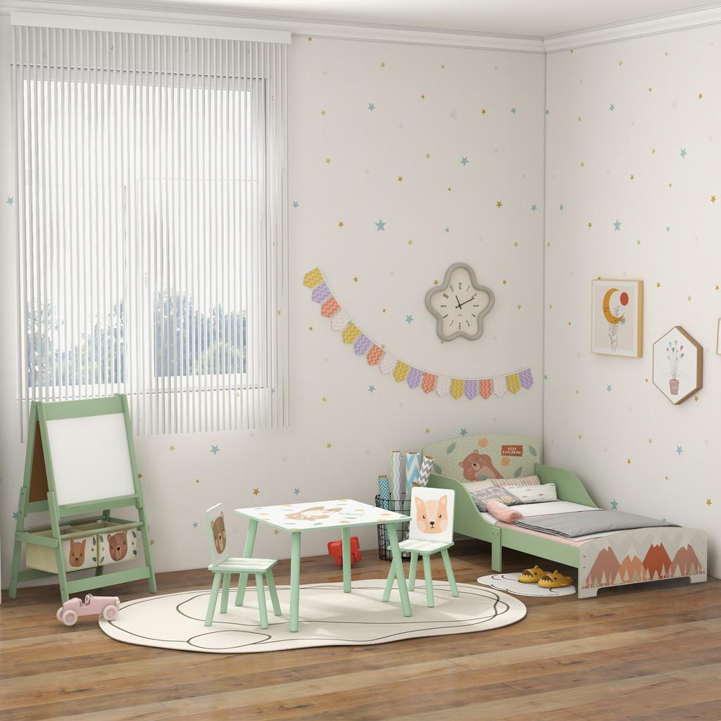 Toddler Bed Frame, Kids Bedroom Furniture for Ages 3-6 Years, Green