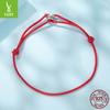 S925 Sterling Sølv Åndsslange Rød Håndsnor Armbånd, Moteabelt Og Populært Lykkebringende Håndsnor Håndsmykke