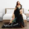 Just A Girl Who Loves Highland Cows Blanket Super Soft Warm Cozy Fuzzy Plush Blanket Gifts for Girls Boys Kids Room Decor