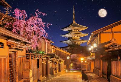 In Beverly 1000 Jigsaw Yasaka Tower In the Moonlight X 38 [Made Japan] Micro-Piece Puzzle (26 Cm) 1000M-012
