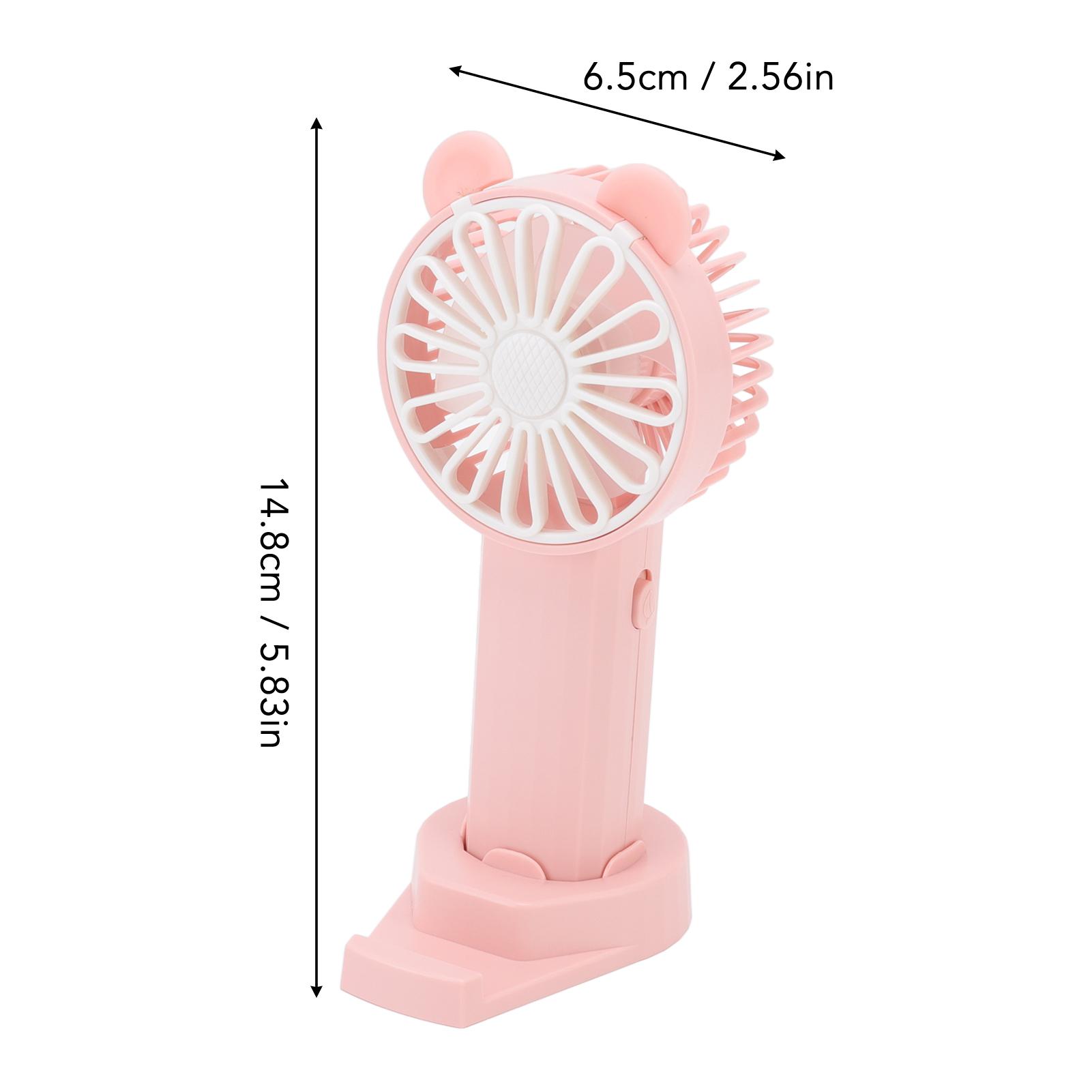 

Handheld Fan Strong Natural Wind USB Charging 5 Blades Detachable Base Portable Fan for Travel
