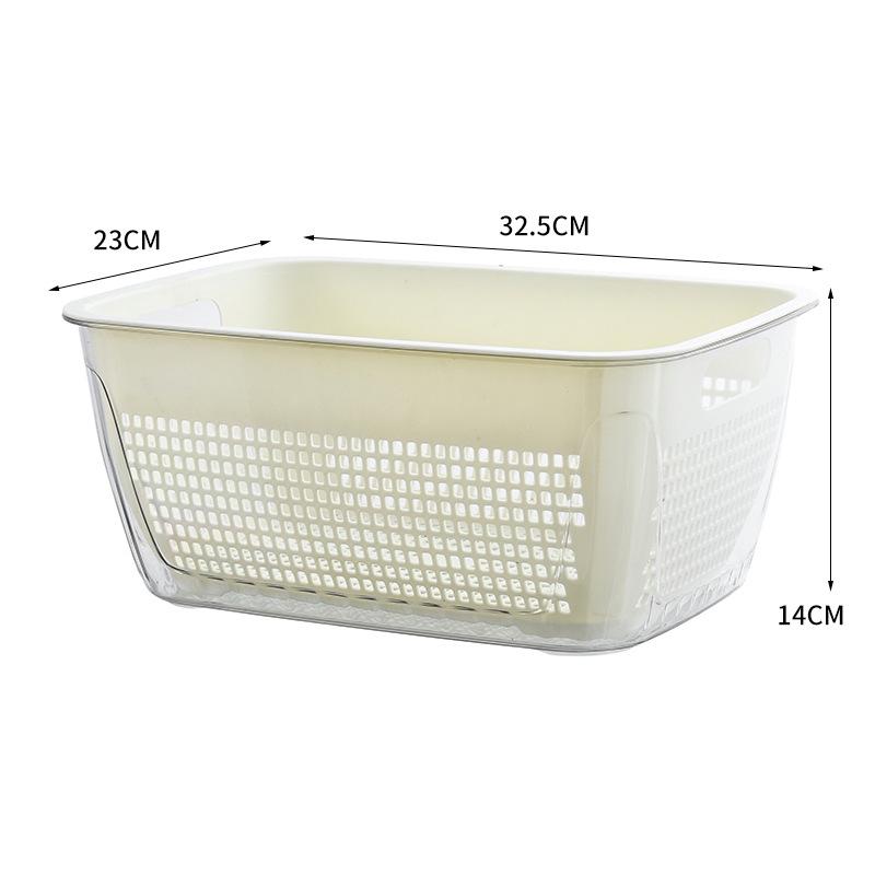 Dual-Layer Draining Basket: Multi-Functional Kitchen Basin for Washing and Storing Fruits & Vegetables